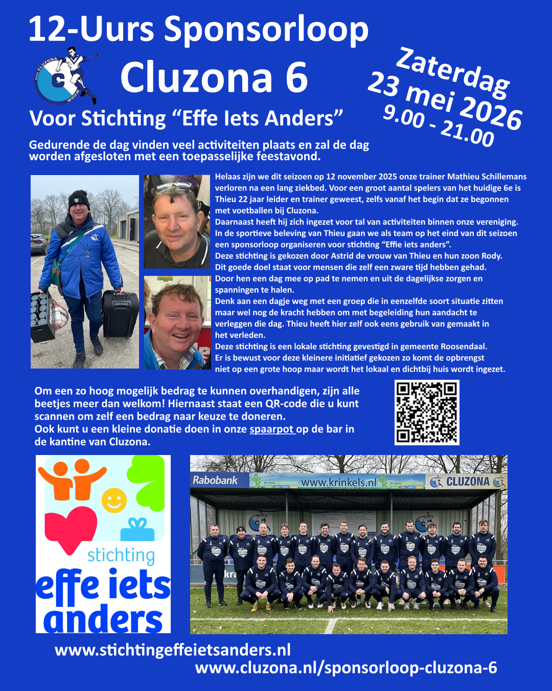 Cluzona-6 Sponsorloop zaterdag 23 mei 2026